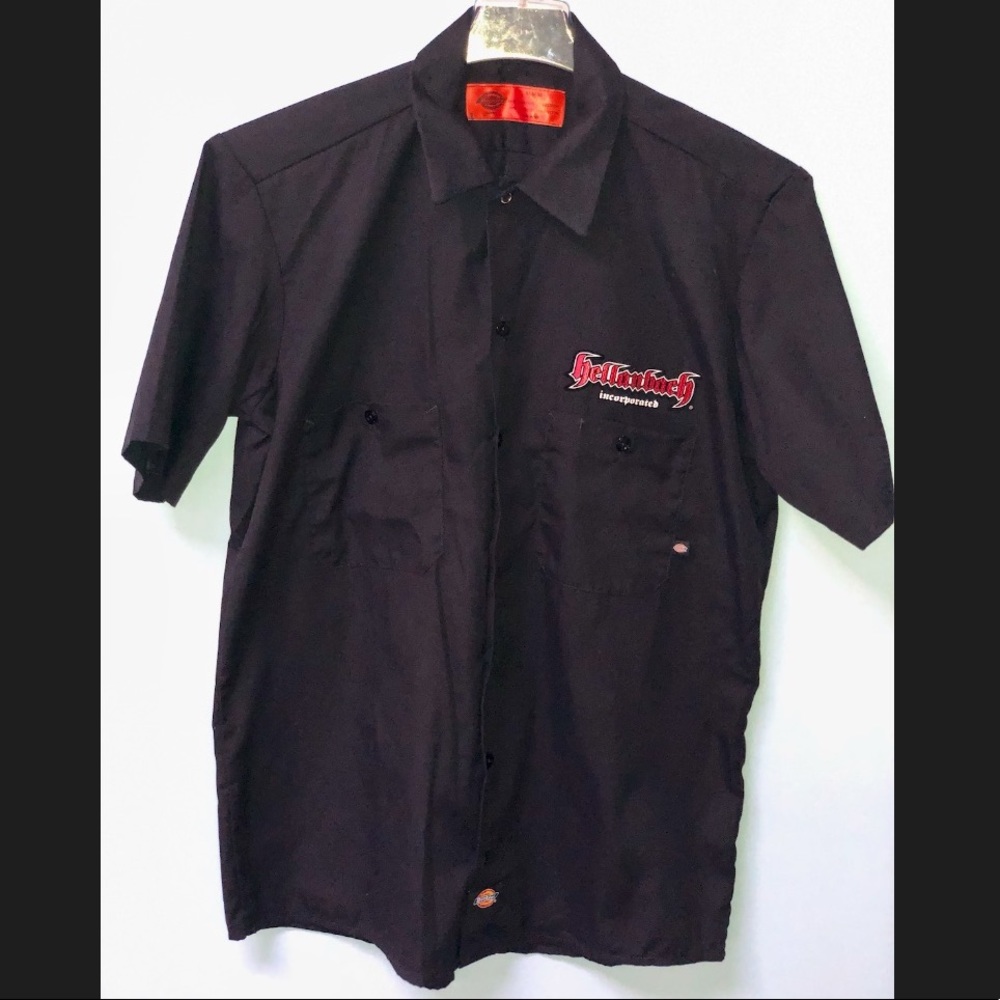 Black and red button down shirt